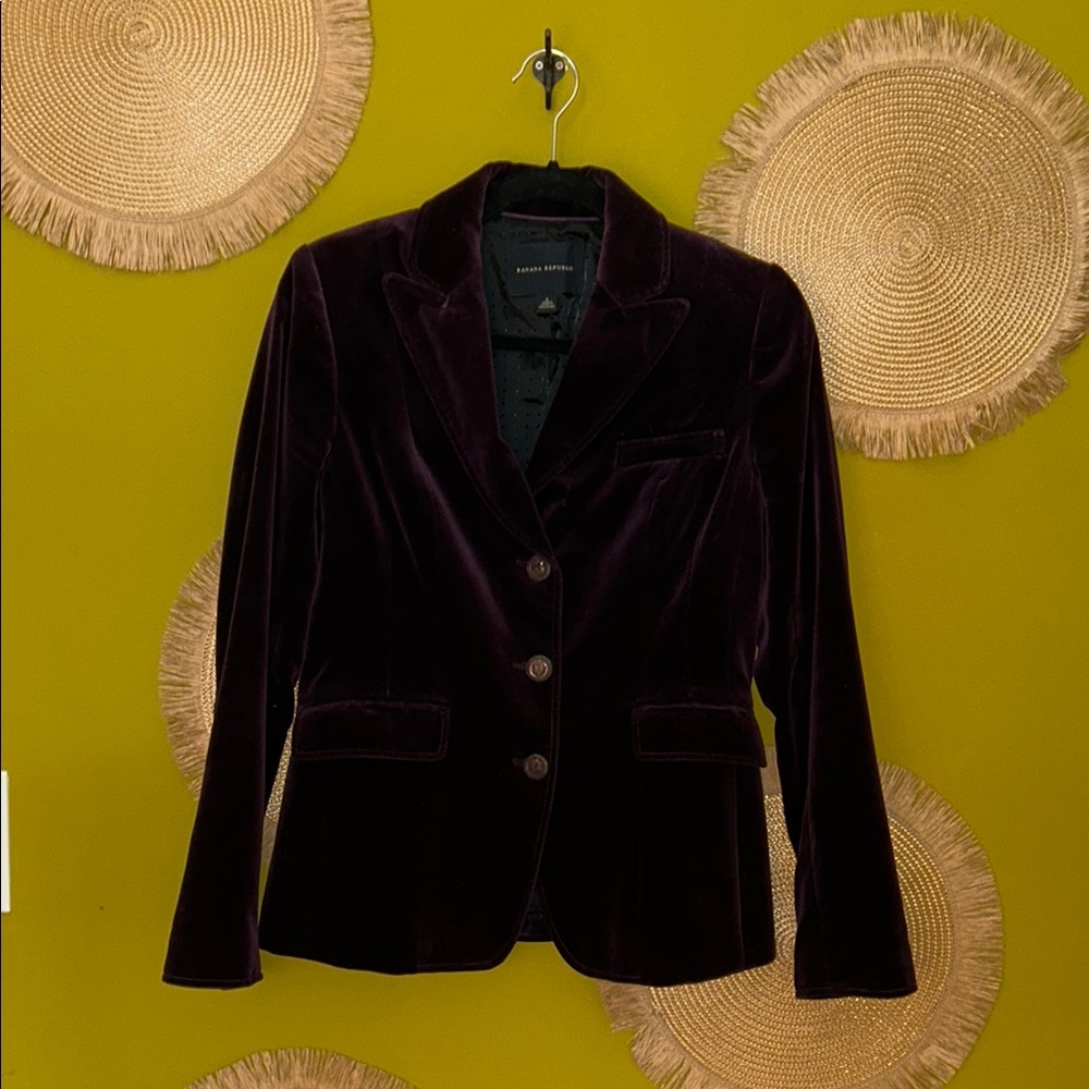 Women's Velvet Blazer - Deep Purple